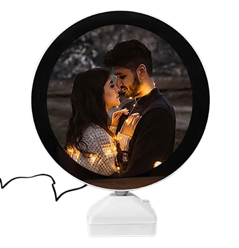 Magic Mirror Photo Frame With Light Photos Gift Personalized Customized Frames